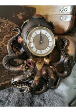 Alator Giftware, beelden, collectables - Steampunk Octopus Inktvis Wandklok Octoclock - 26cm