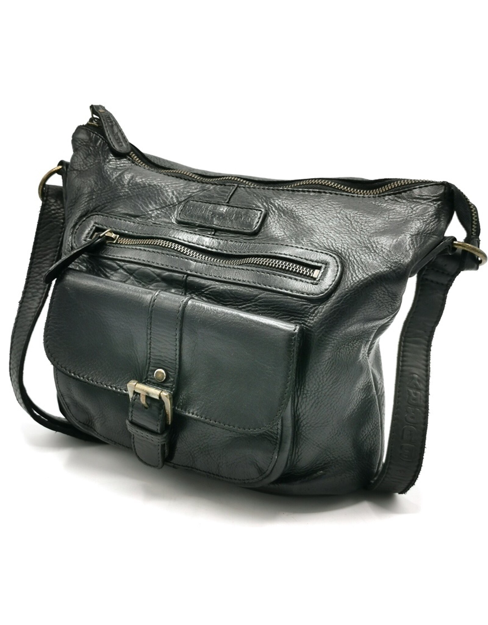 HillBurry Leather bags - Hillburry Shoulder Bag Washed Leather black