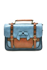 Banned Retro bags  Vintage bags - Banned Retro hand bag with buckles and bow (light blue)