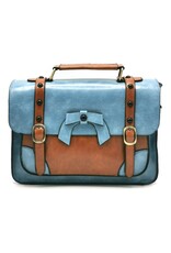 Banned Retro bags  Vintage bags - Banned Retro hand bag with buckles and bow (light blue)