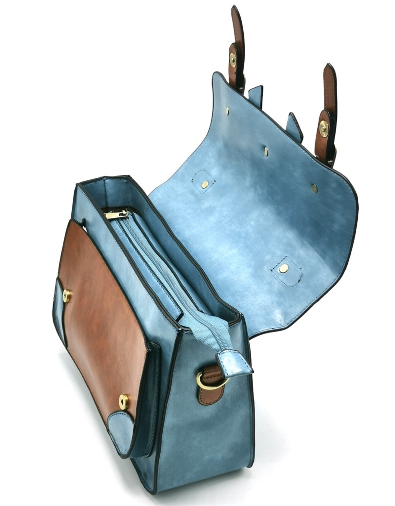 Banned Retro tassen Vintage tassen -  Banned Retro handtas met gespen en strik (lichtblauw)