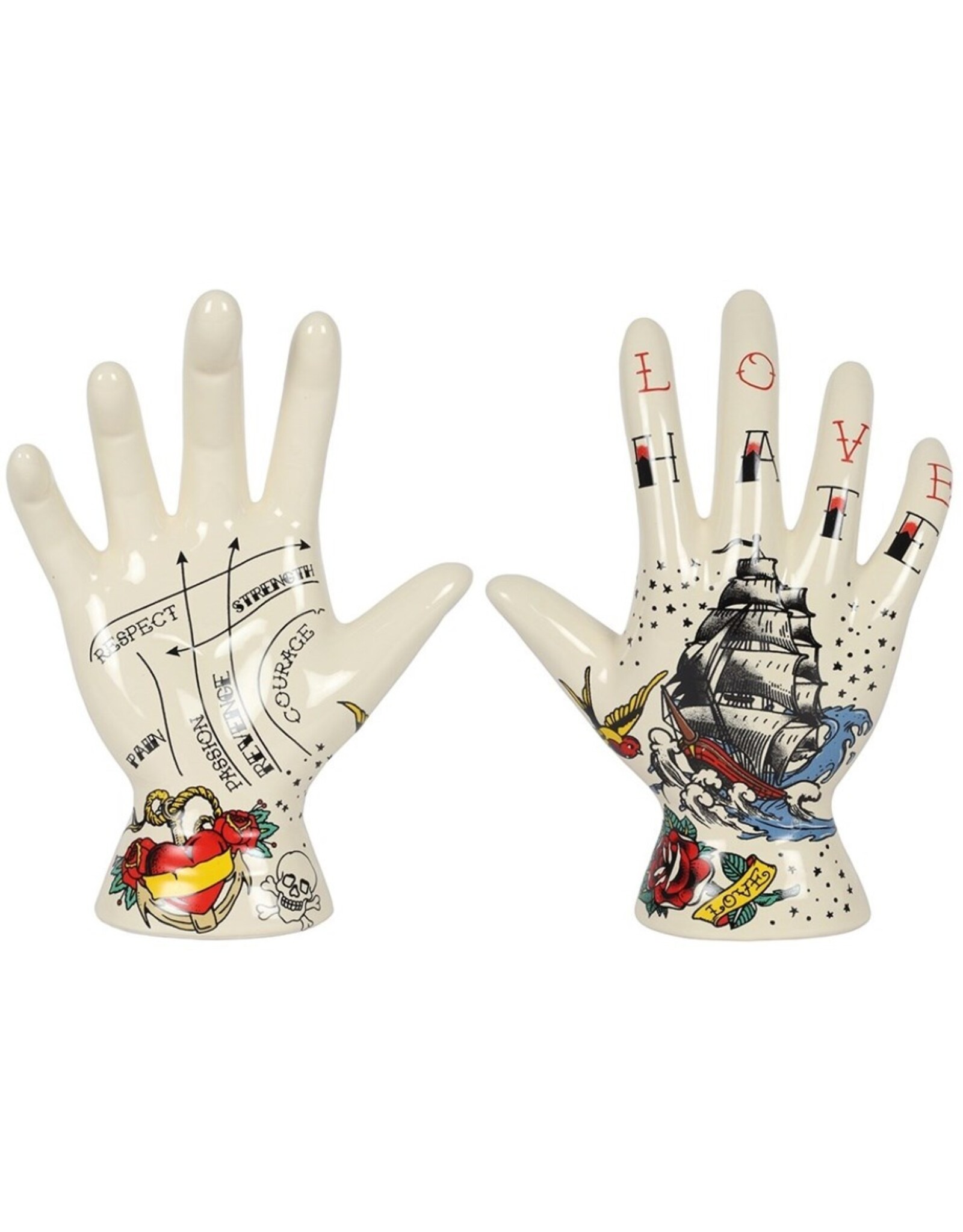 SMD Miscellaneous - Palmistry  Tattoo Hand Ornament Keramiek 19cm