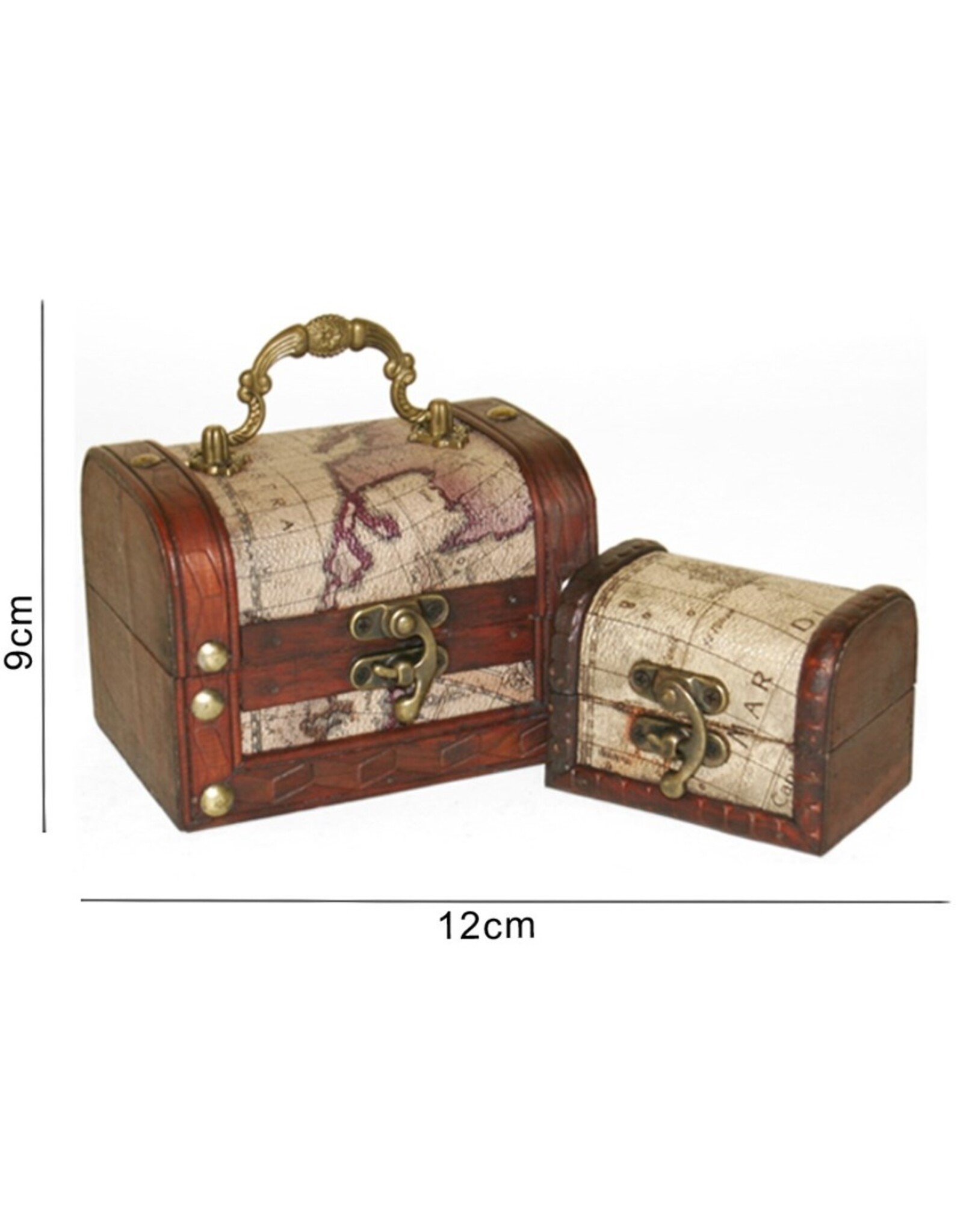 SMD Miscellaneous - Wooden Mini Treasure Chest with Map design set of 2