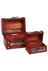 SMD Miscellaneous - Wooden Mini Treasure Chest with Map design set of 2