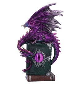 Alator Dragon Fable - Purple Dragon on Book Figurine 24cm