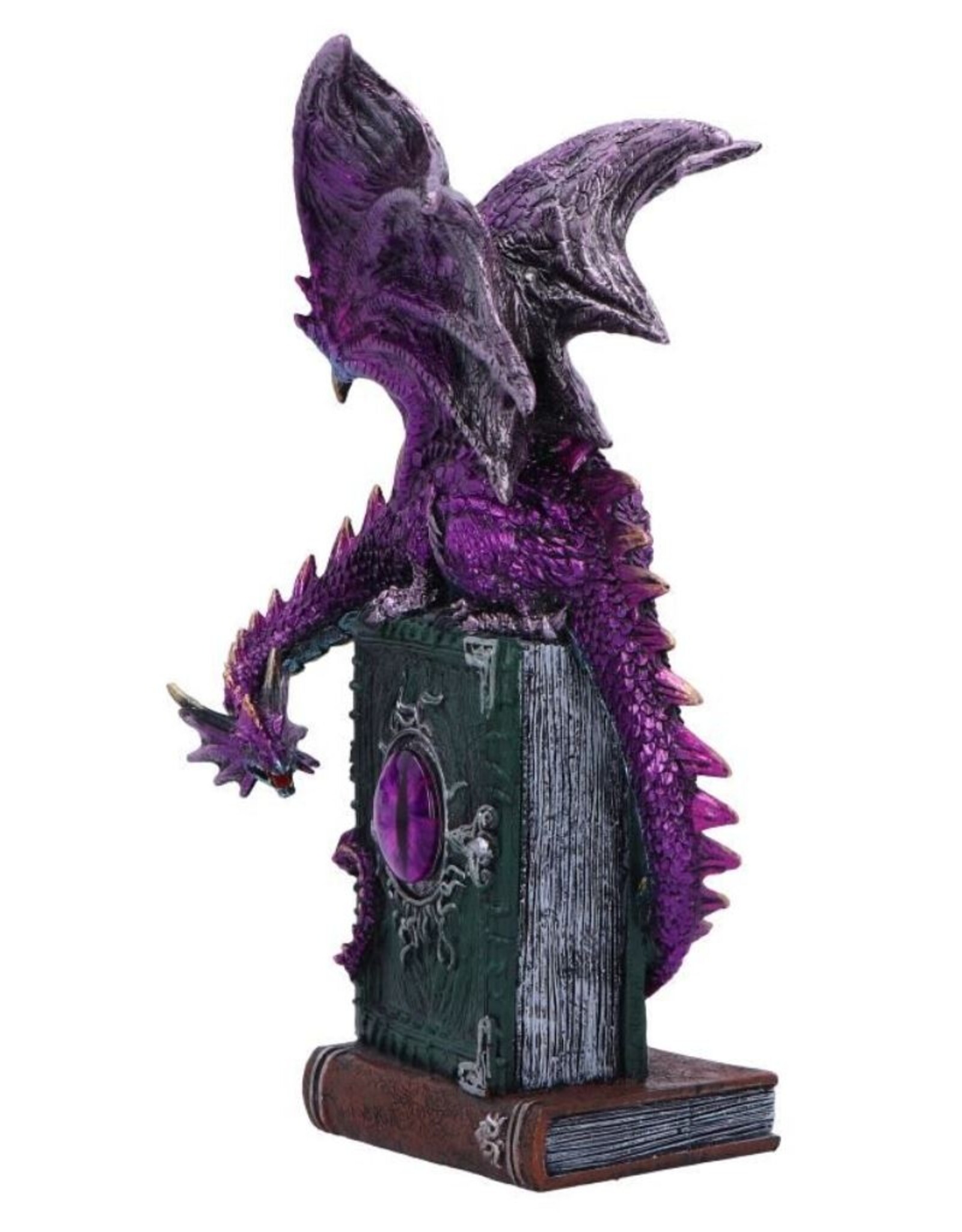 Alator Giftware & Lifestyle - Dragon Fable - Purple Dragon on Book Figurine 24cm