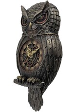 Veronese Design Giftware & Lifestyle - Steampunk Owl Pendulum Wall Clock