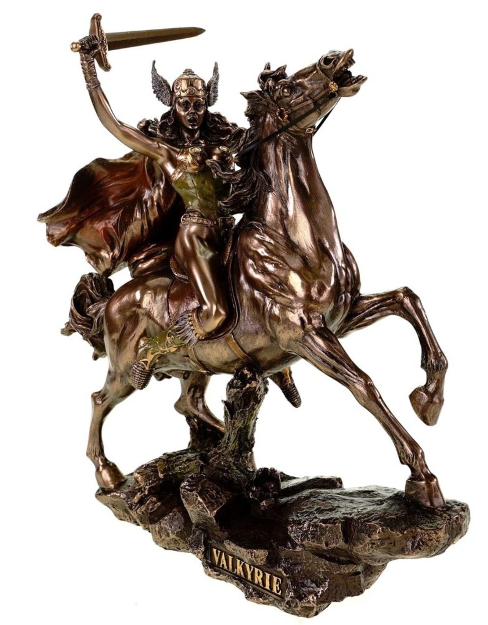 Veronese Design Giftware & Lifestyle - Valkyrie on horse with sword Bronzed Figurine Veronese Design