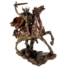 Veronese Design Valkyrie on horse with sword Bronzed Figurine Veronese Design
