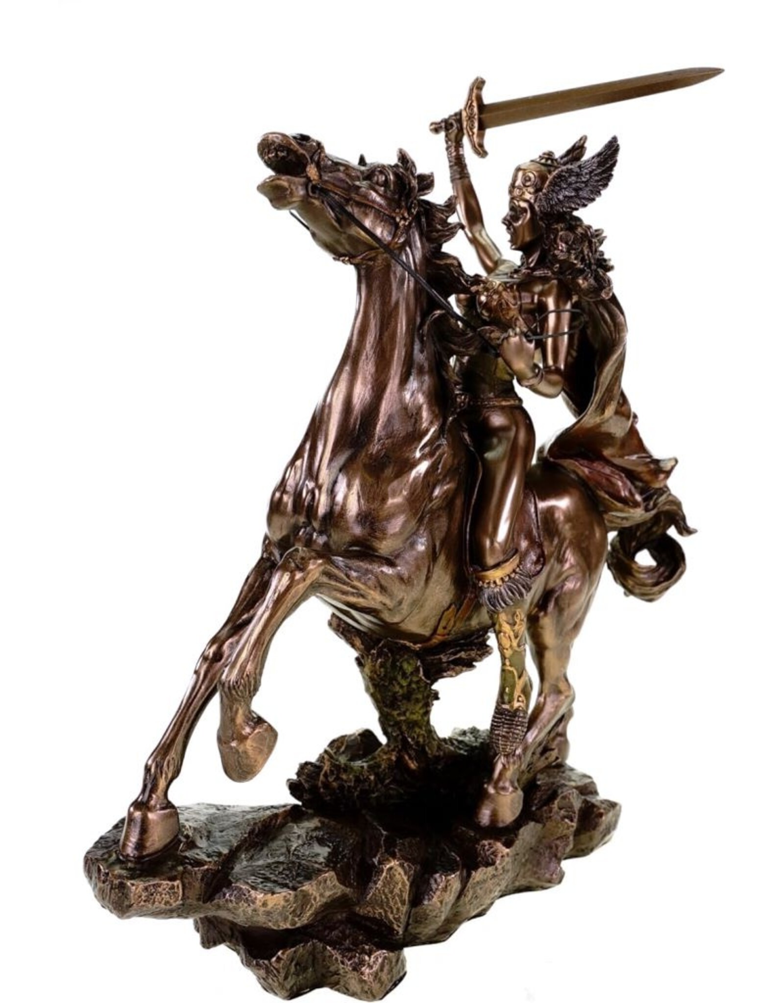 Veronese Design Giftware & Lifestyle - Valkyrie on horse with sword Bronzed Figurine Veronese Design