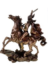 Veronese Design Giftware & Lifestyle - Valkyrie op paard met zwaard gebronsd  beeld Veronese Design