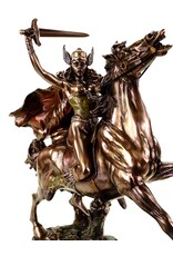 Veronese Design Giftware & Lifestyle - Valkyrie op paard met zwaard gebronsd  beeld Veronese Design