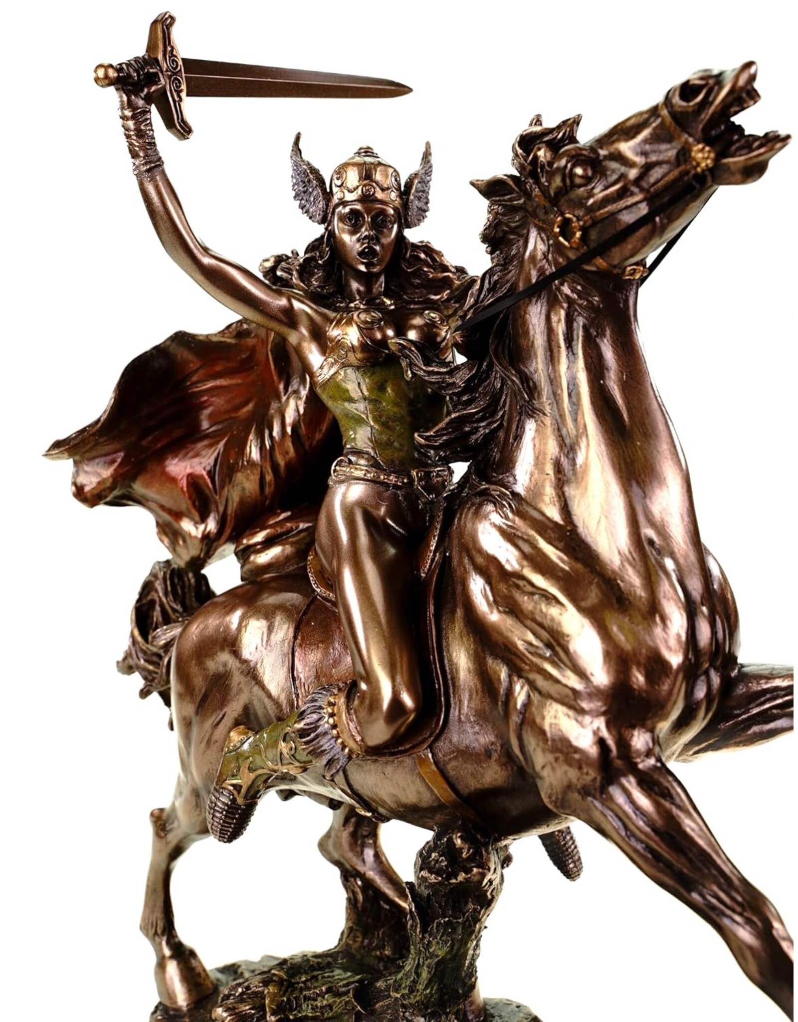 Veronese Design Giftware & Lifestyle - Valkyrie on horse with sword Bronzed Figurine Veronese Design