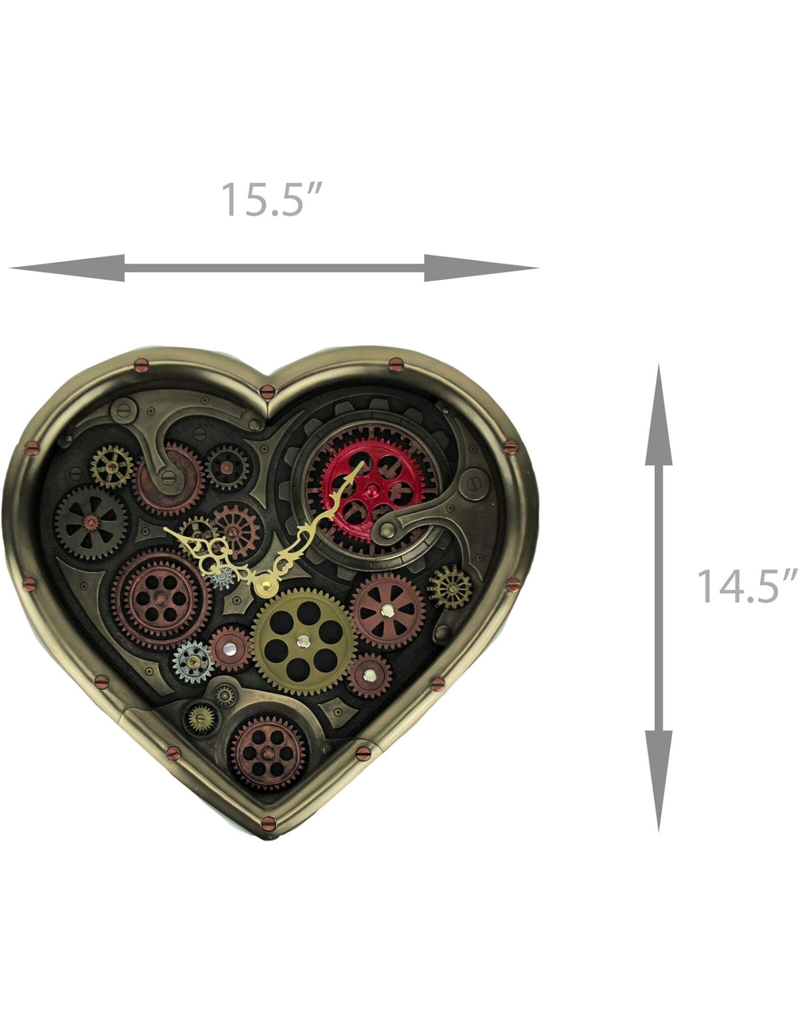 Veronese Design Giftware & Lifestyle - Steampunk Heart Wall Clock Time of Love