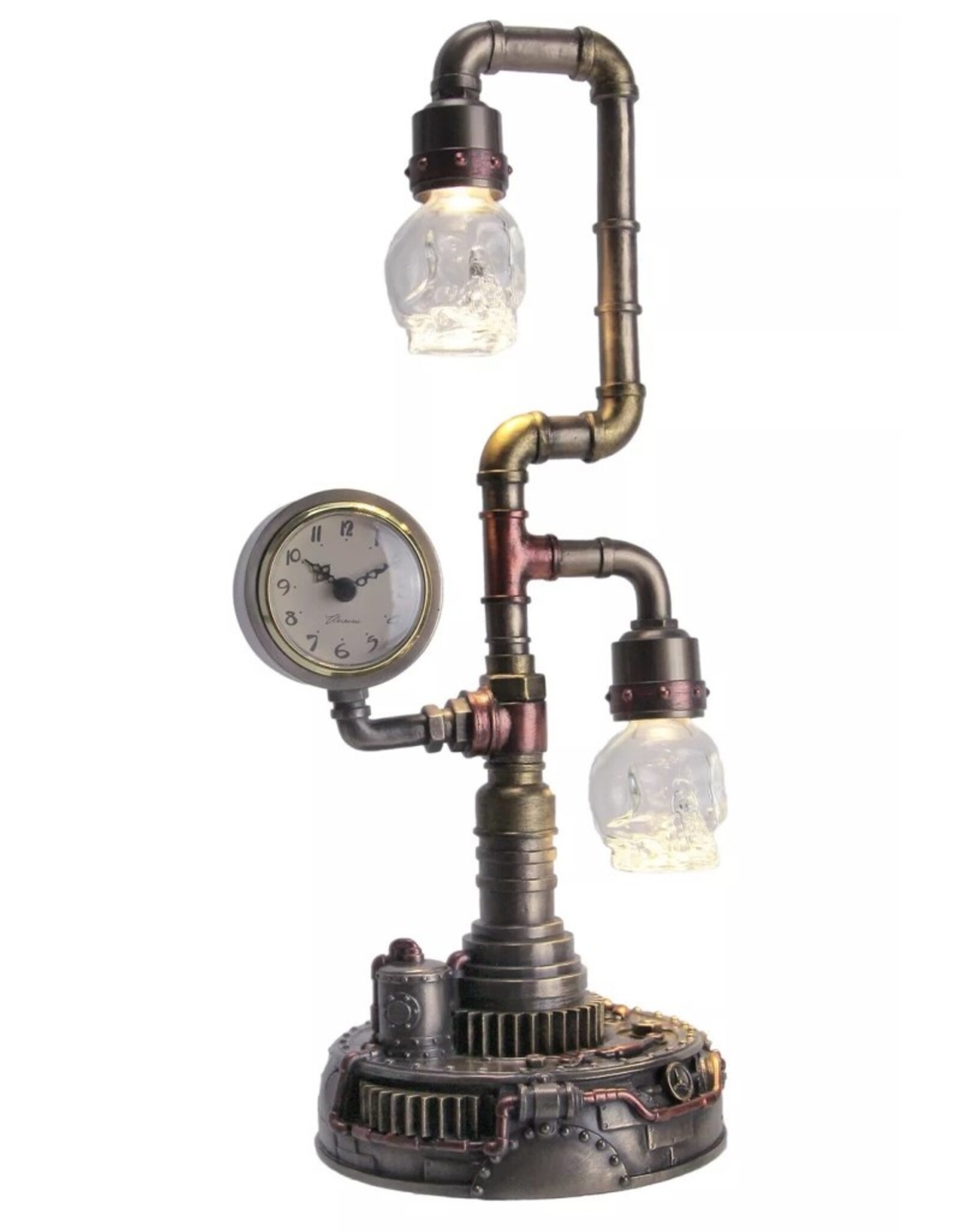 Veronese Design Giftware & Lifestyle - Steampunk Pipework Clock Led Bulp Veronese Design