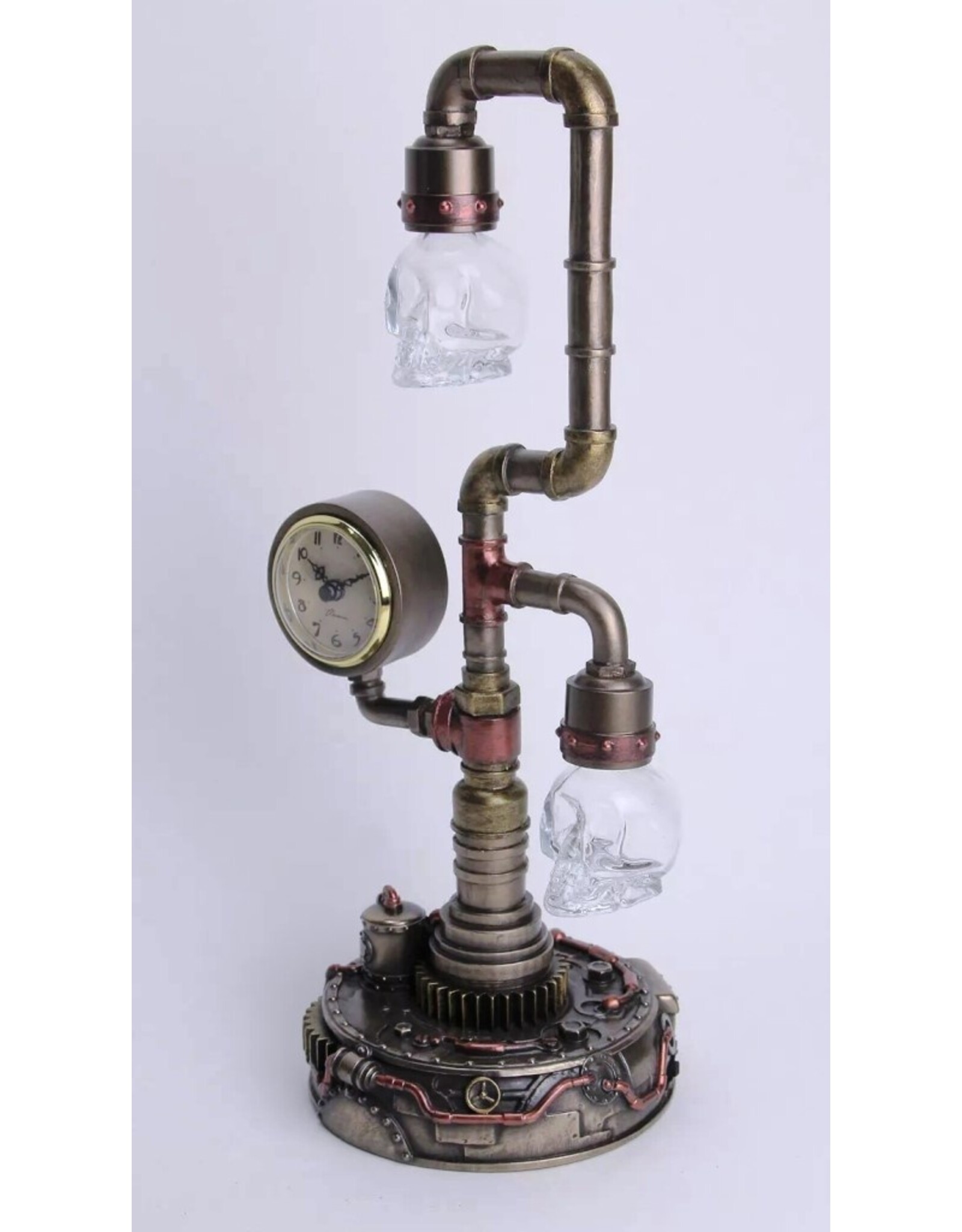 Veronese Design Giftware & Lifestyle - Steampunk Pipework Clock Led Bulp Veronese Design