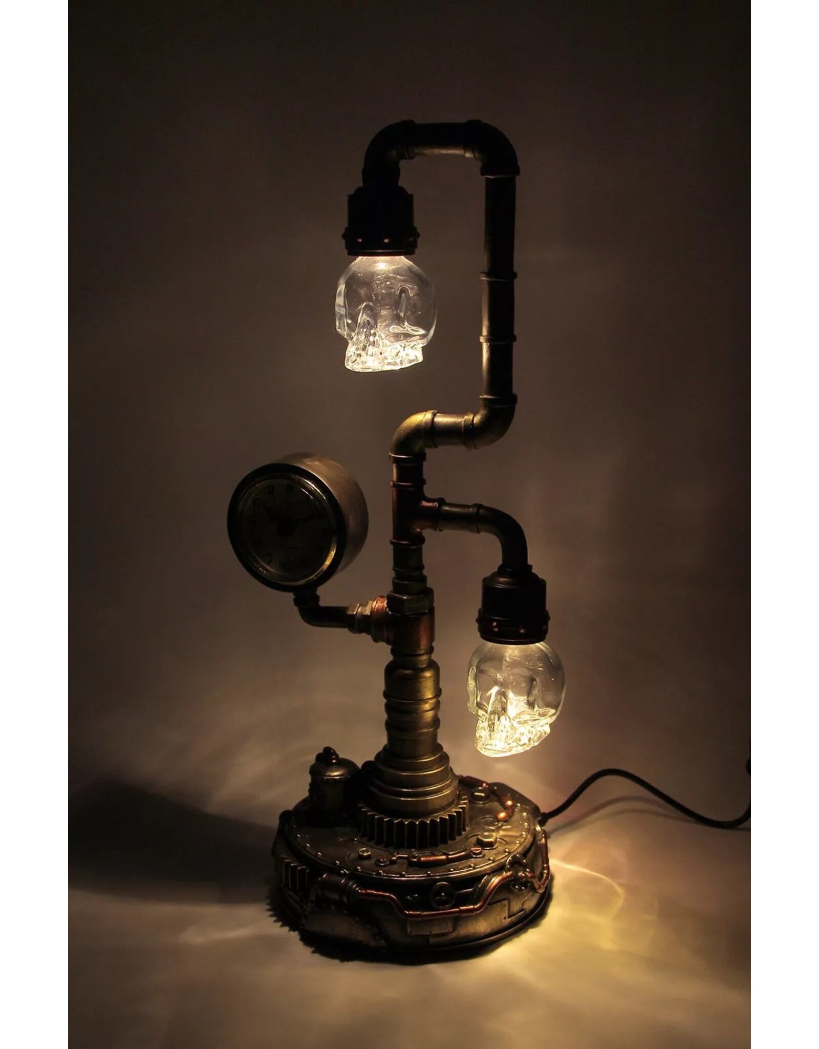 Veronese Design Giftware & Lifestyle - Steampunk Pipework Clock Led Bulp Veronese Design