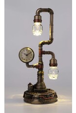 Veronese Design Giftware & Lifestyle - Steampunk Pipework Clock Led Bulp Veronese Design