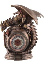 Veronese Design Giftware & Lifestyle - Steampunk Dragon on the Time Machine with Clock Veronese Design