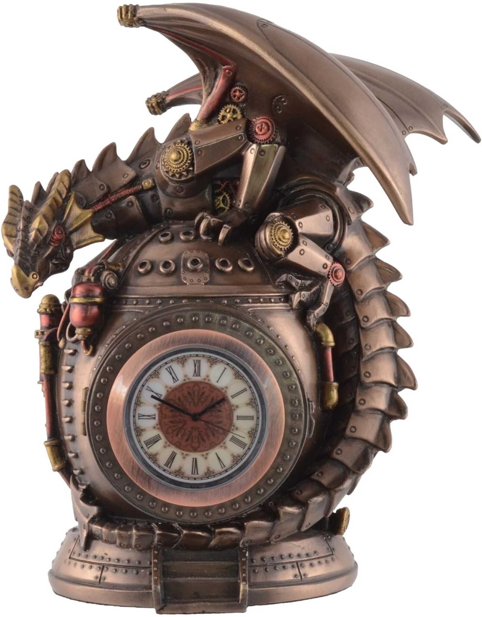 Veronese Design Giftware & Lifestyle - Steampunk Dragon on the Time Machine with Clock Veronese Design