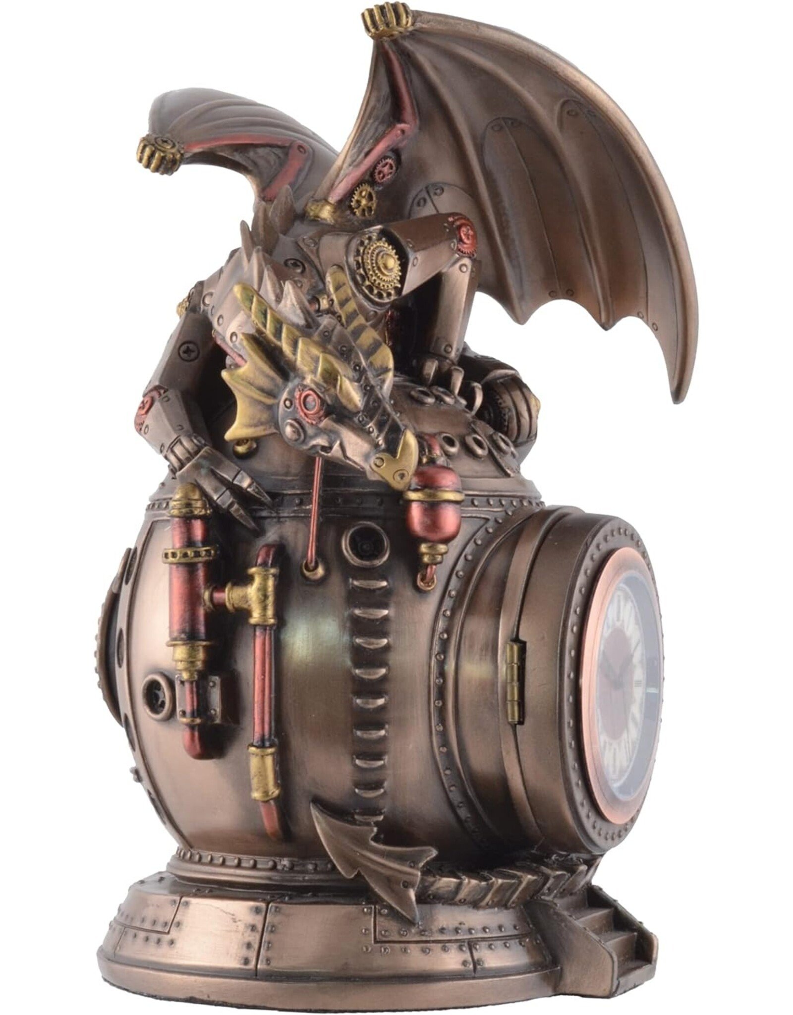 Veronese Design Giftware & Lifestyle - Steampunk Dragon on the Time Machine with Clock Veronese Design