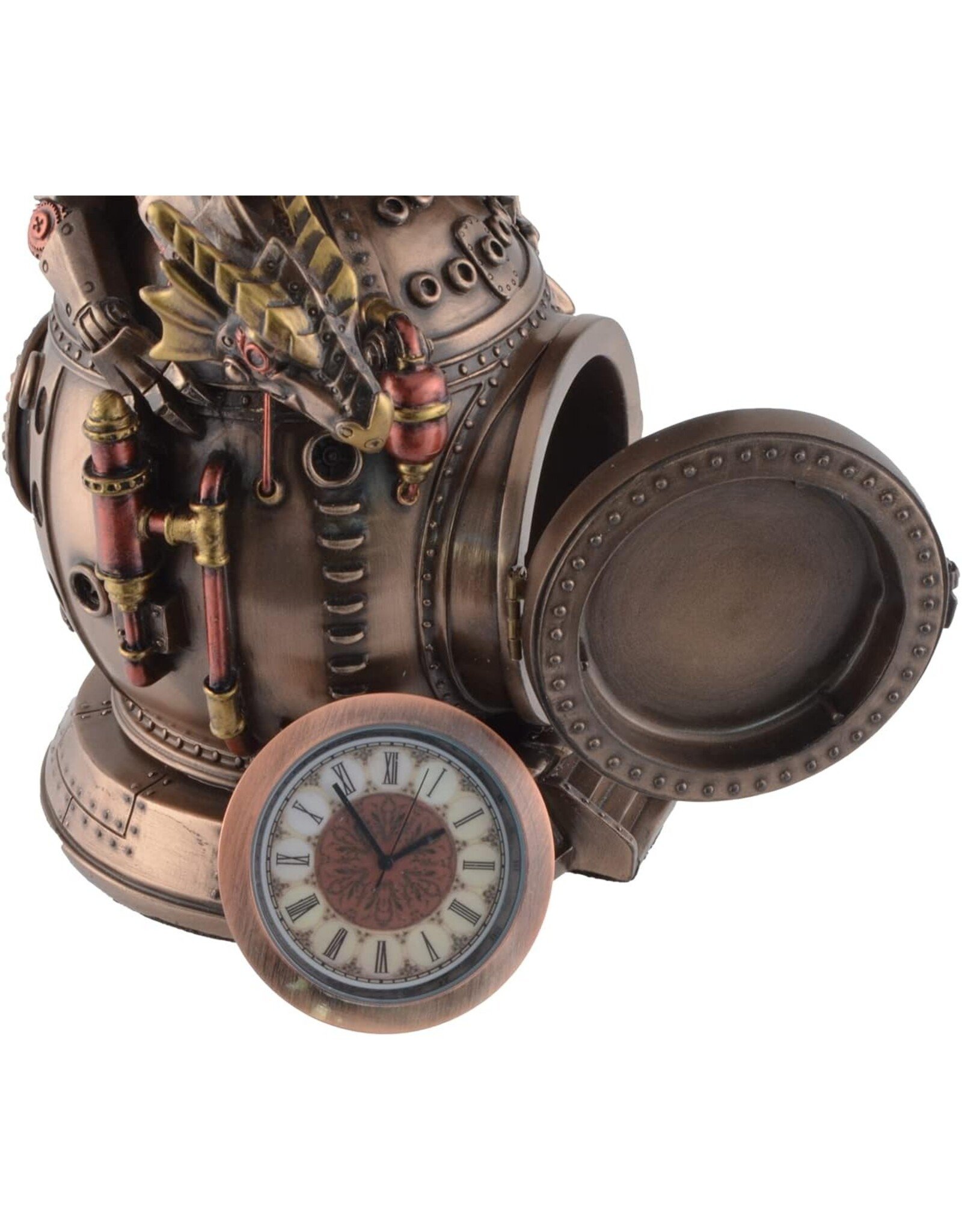 Veronese Design Giftware & Lifestyle - Steampunk Dragon on the Time Machine with Clock Veronese Design