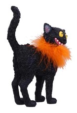 NemesisNow Giftware & Lifestyle -  Furdinand Black Cat with Oranje Feather Boa 23cm