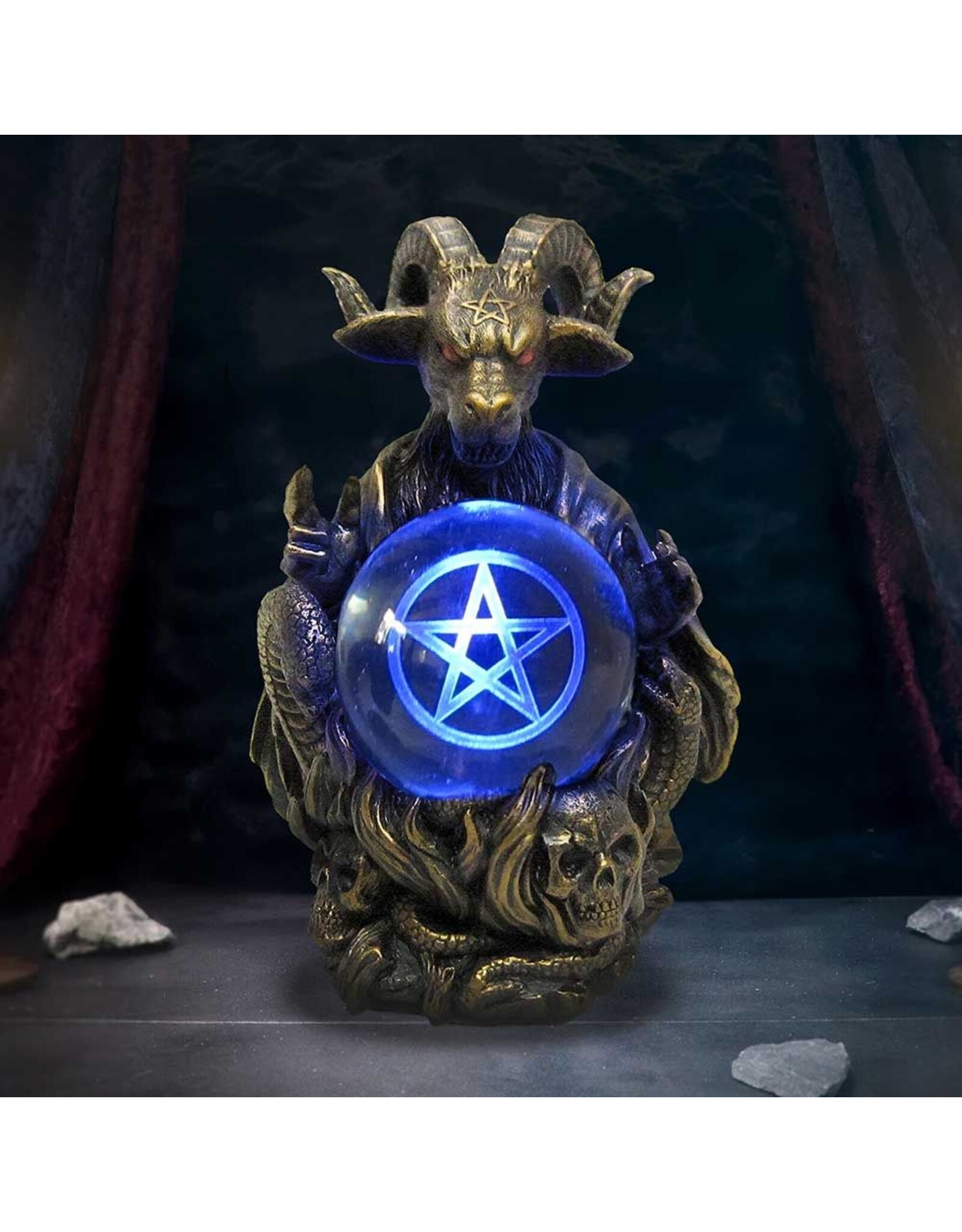 NemesisNow Giftware & Lifestyle - Orbuculum of the Baphomet Illuminating Figurine 16cm