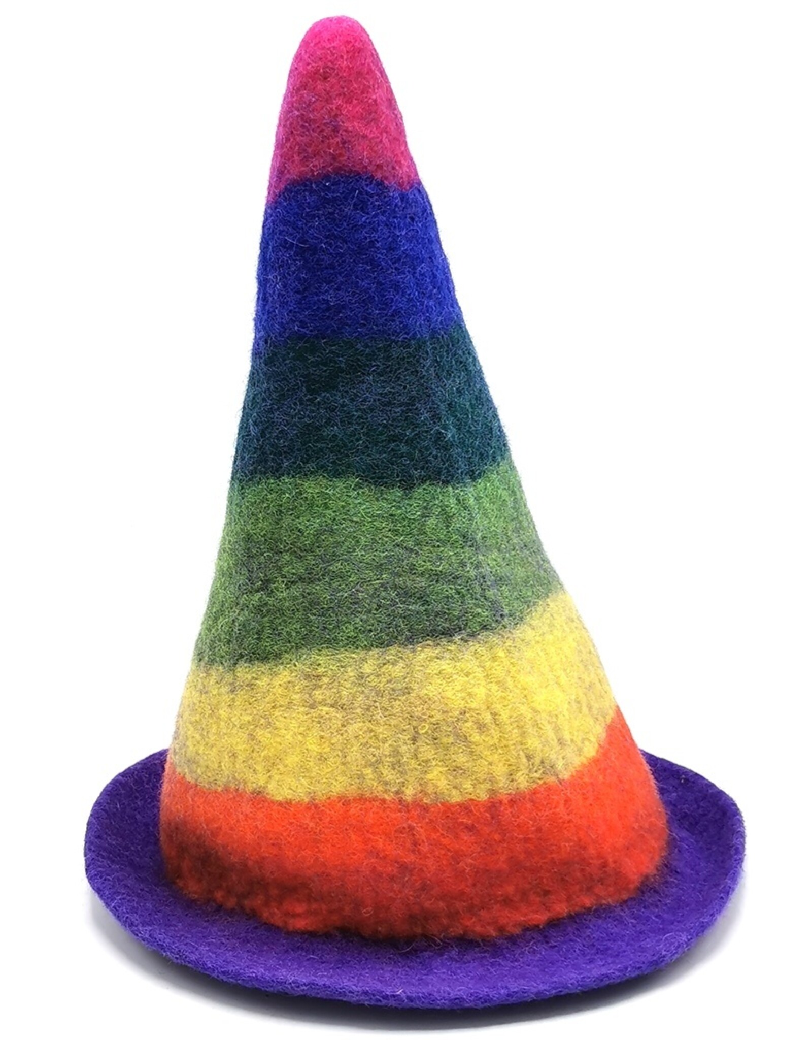 Trukado Miscellaneous - Felt pointed hat "Rainbow"- hand felted, 100% wool