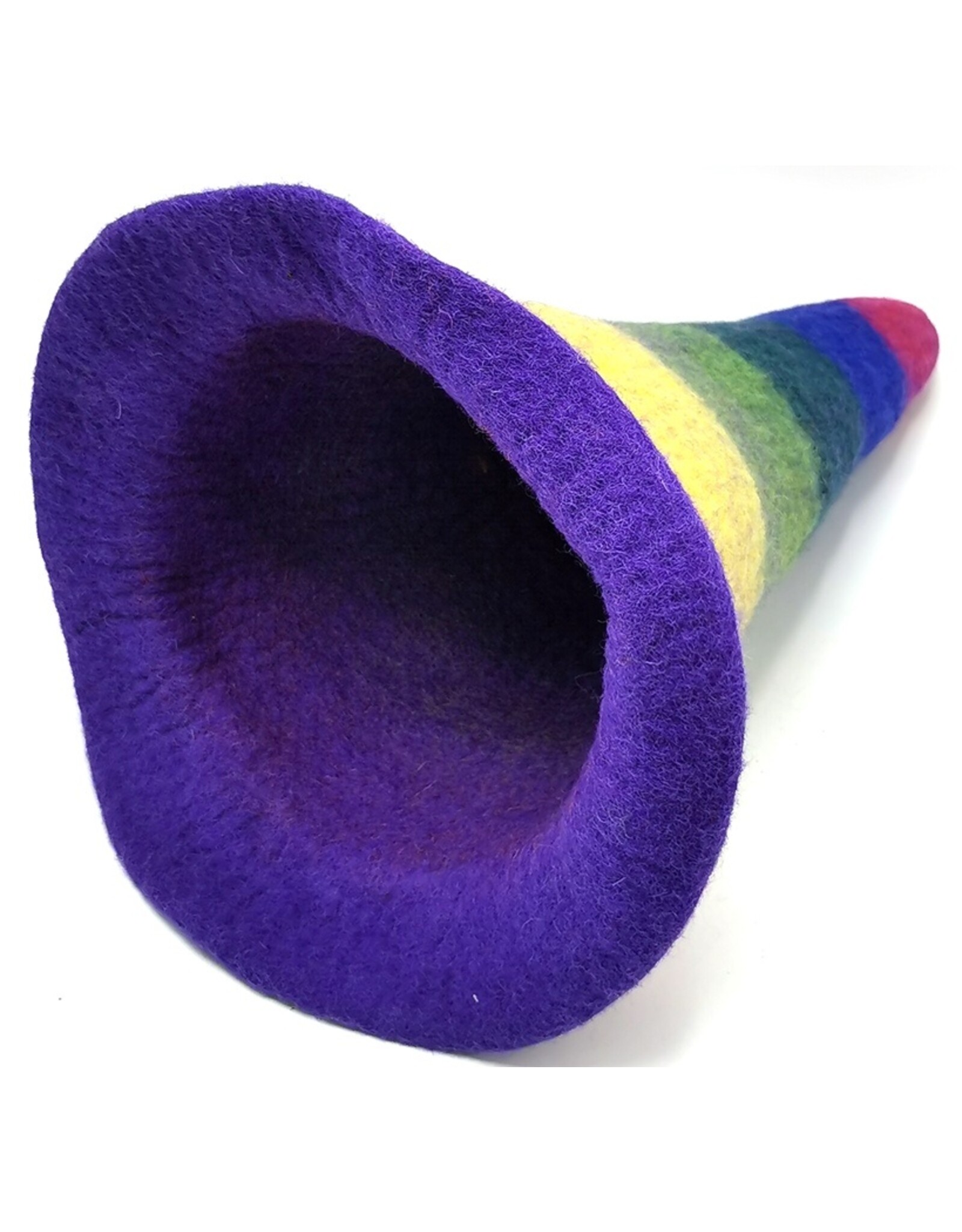 Trukado Miscellaneous - Felt pointed hat "Rainbow"- hand felted, 100% wool