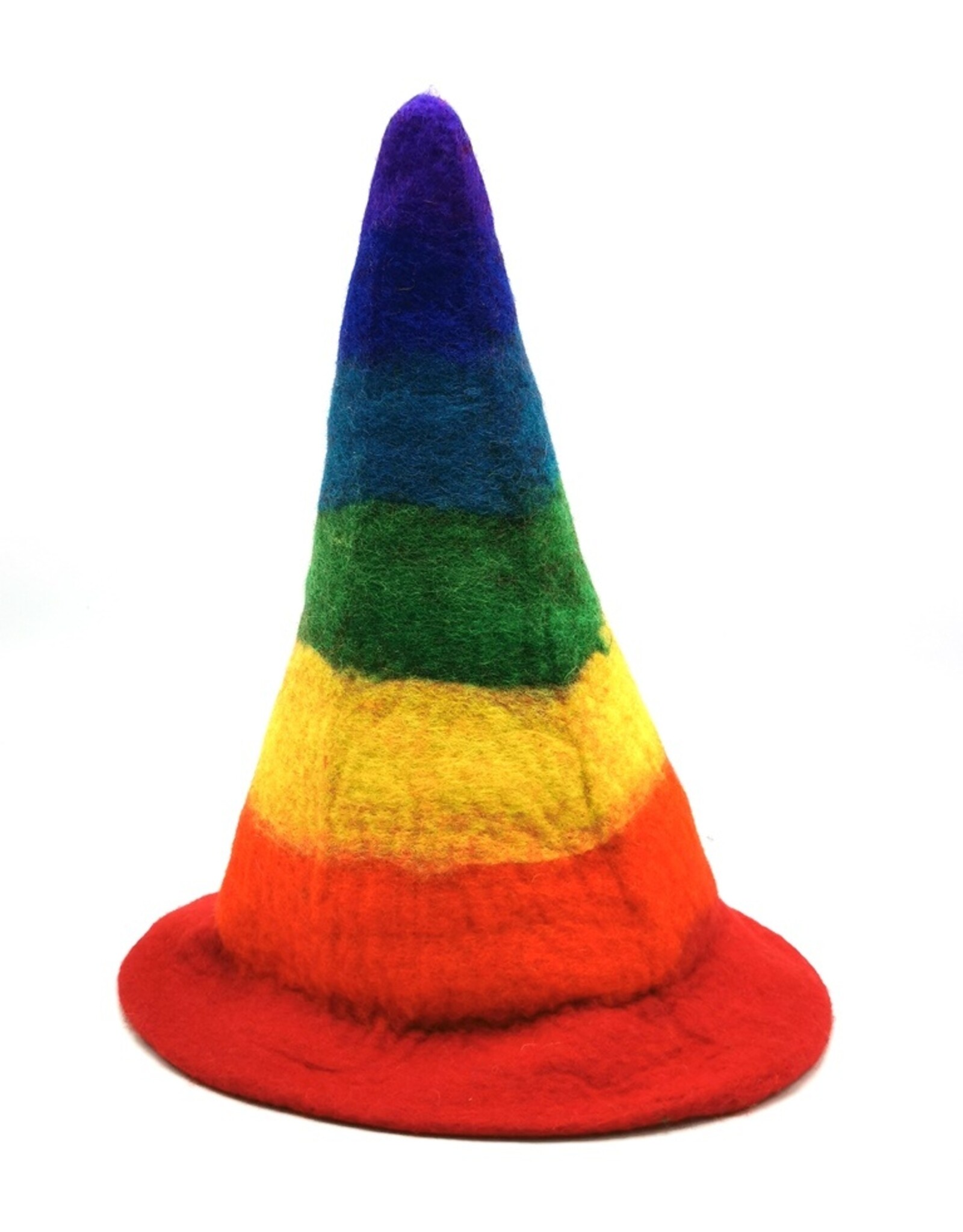 Trukado Miscellaneous - Felt pointed hat "Rainbow"- hand felted, 100% wool