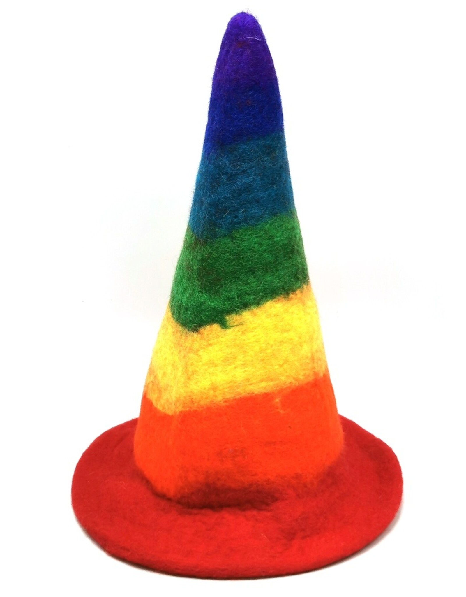 Trukado Miscellaneous - Felt pointed hat "Rainbow"- hand felted, 100% wool