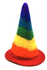 Trukado Miscellaneous - Felt pointed hat "Rainbow"- hand felted, 100% wool