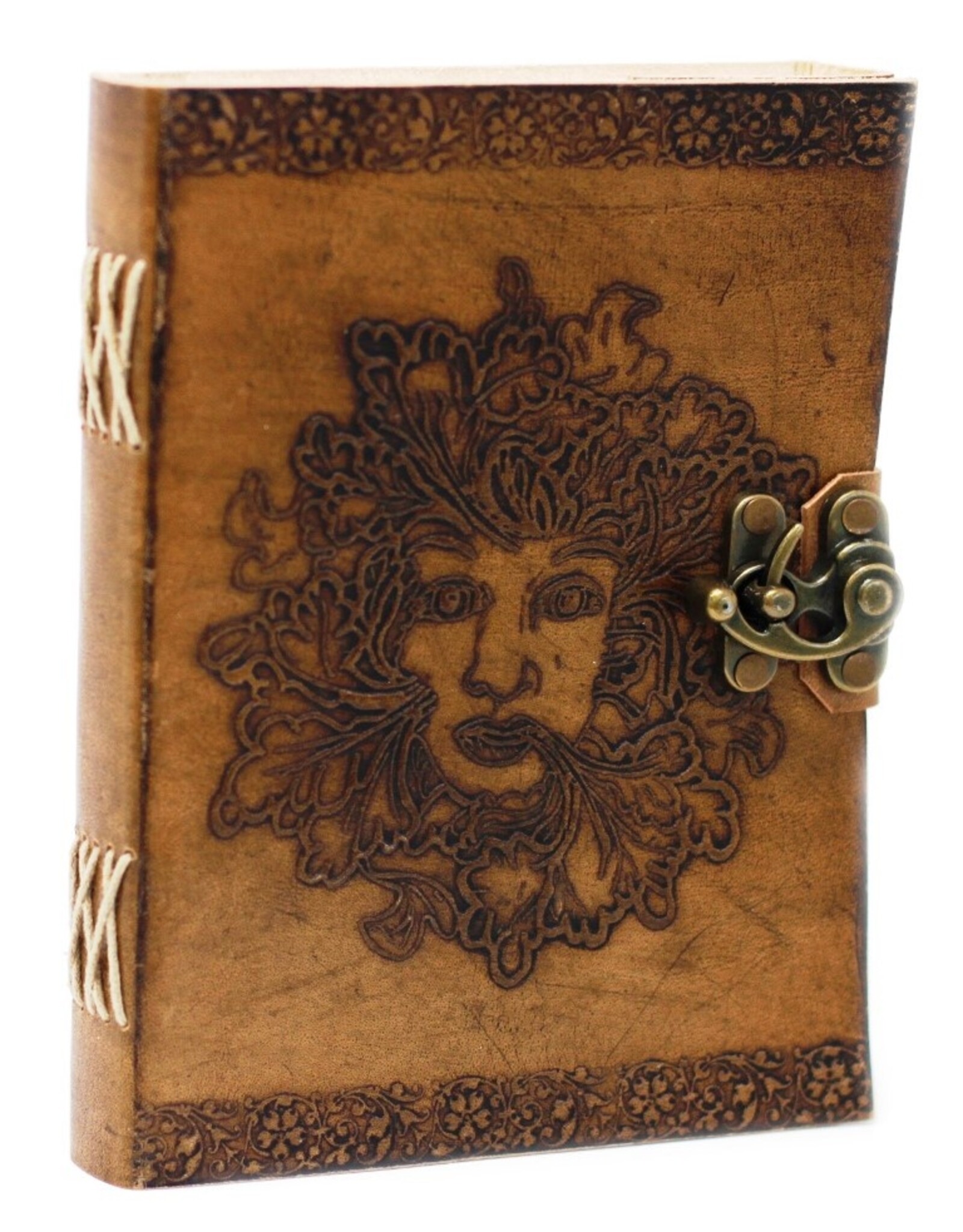 AWG Miscellaneous - Leather Notebook Greenman embossing 20cm x 15cm
