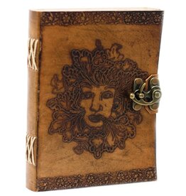 AWG Leather Notebook Greenman embossing 20x15cm