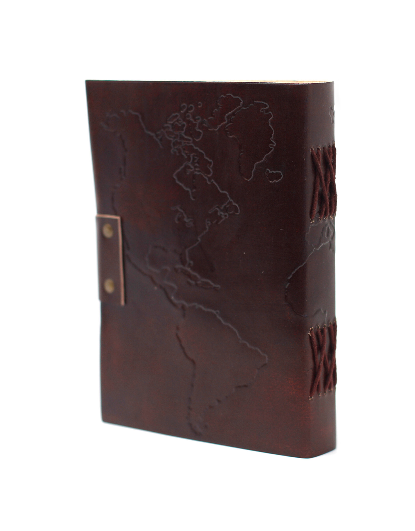 AWG Miscellaneous - Leather Notebook World Map 18x13cm