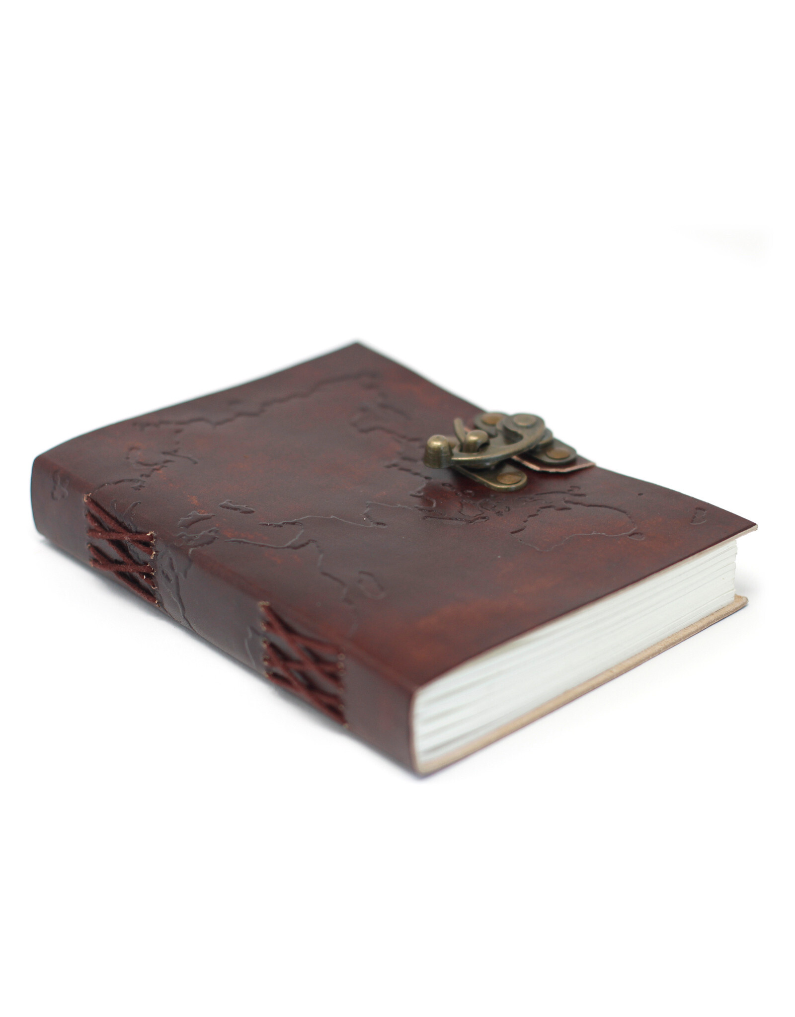 AWG Miscellaneous - Leather Notebook World Map 18x13cm