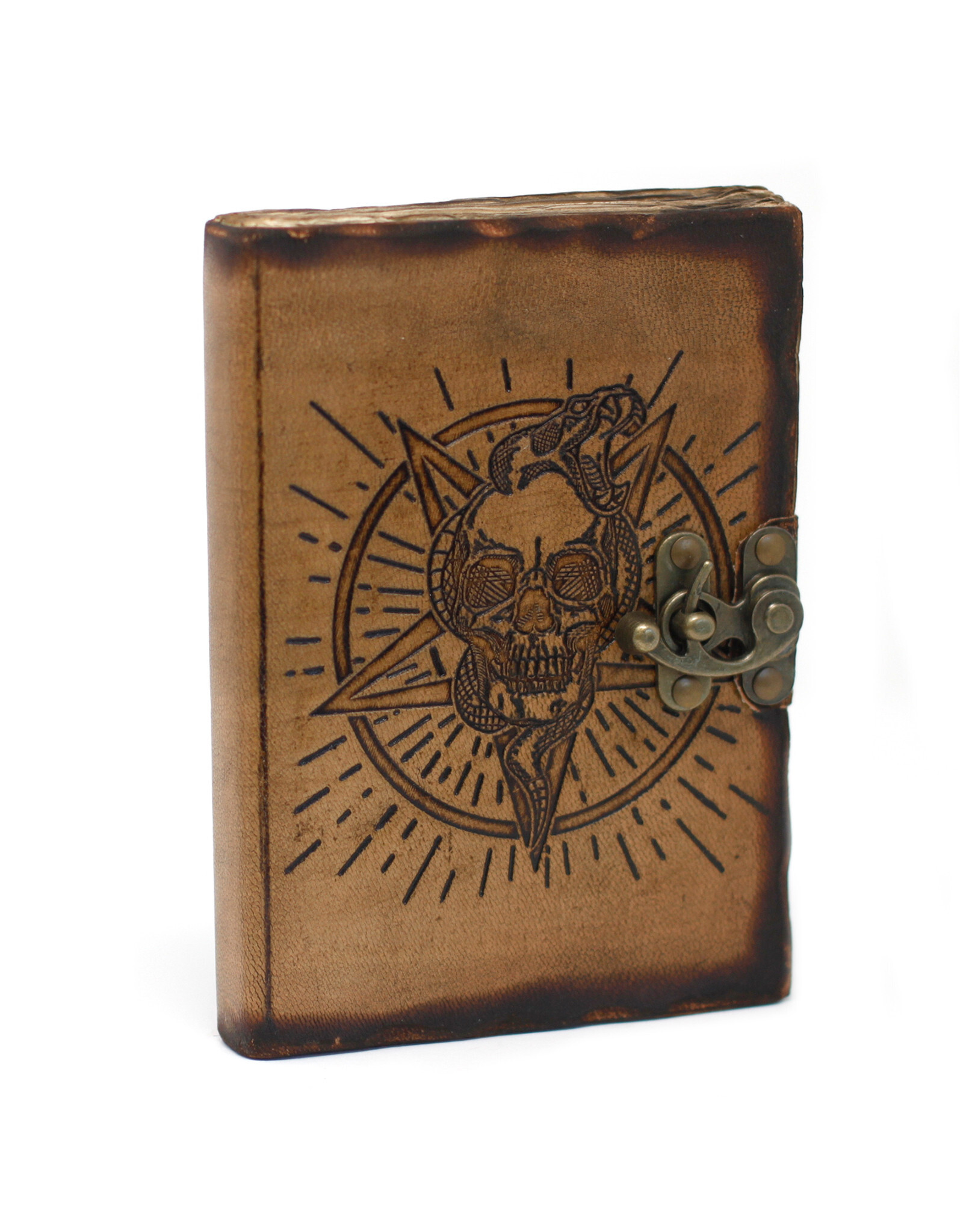 AWG Miscellaneous - Leather Notebook Pentagon & Skull 18x13cm