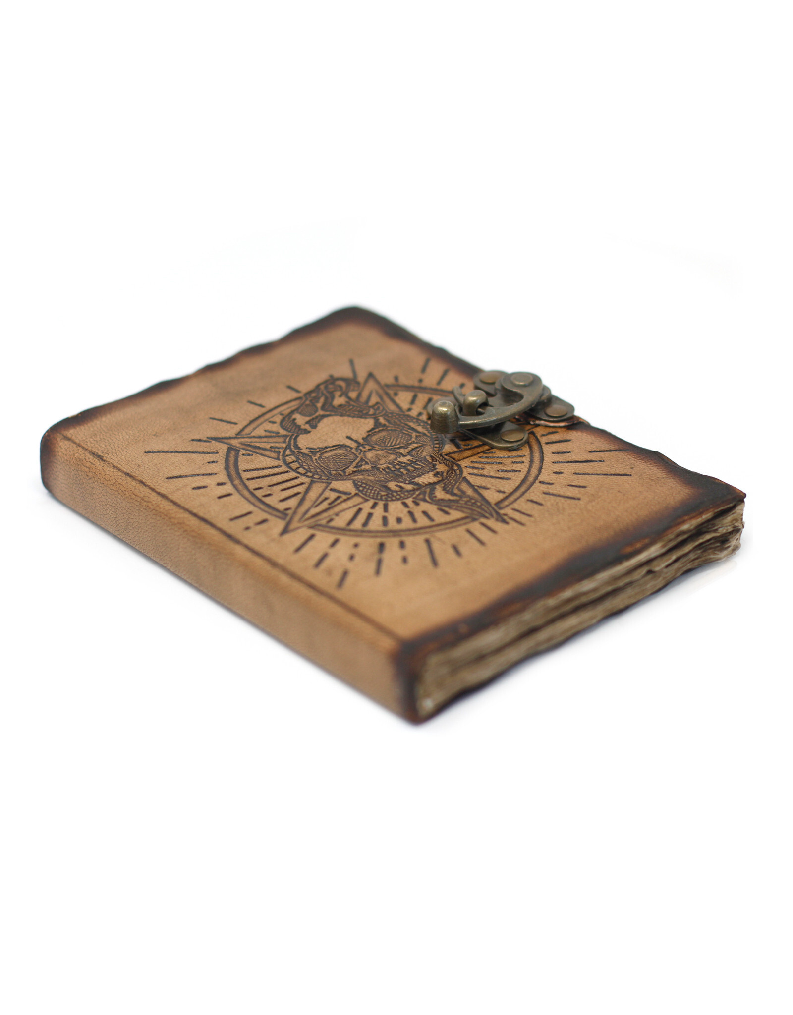 AWG Miscellaneous - Leren Notitieboek Pentagon & Skull 18x13cm