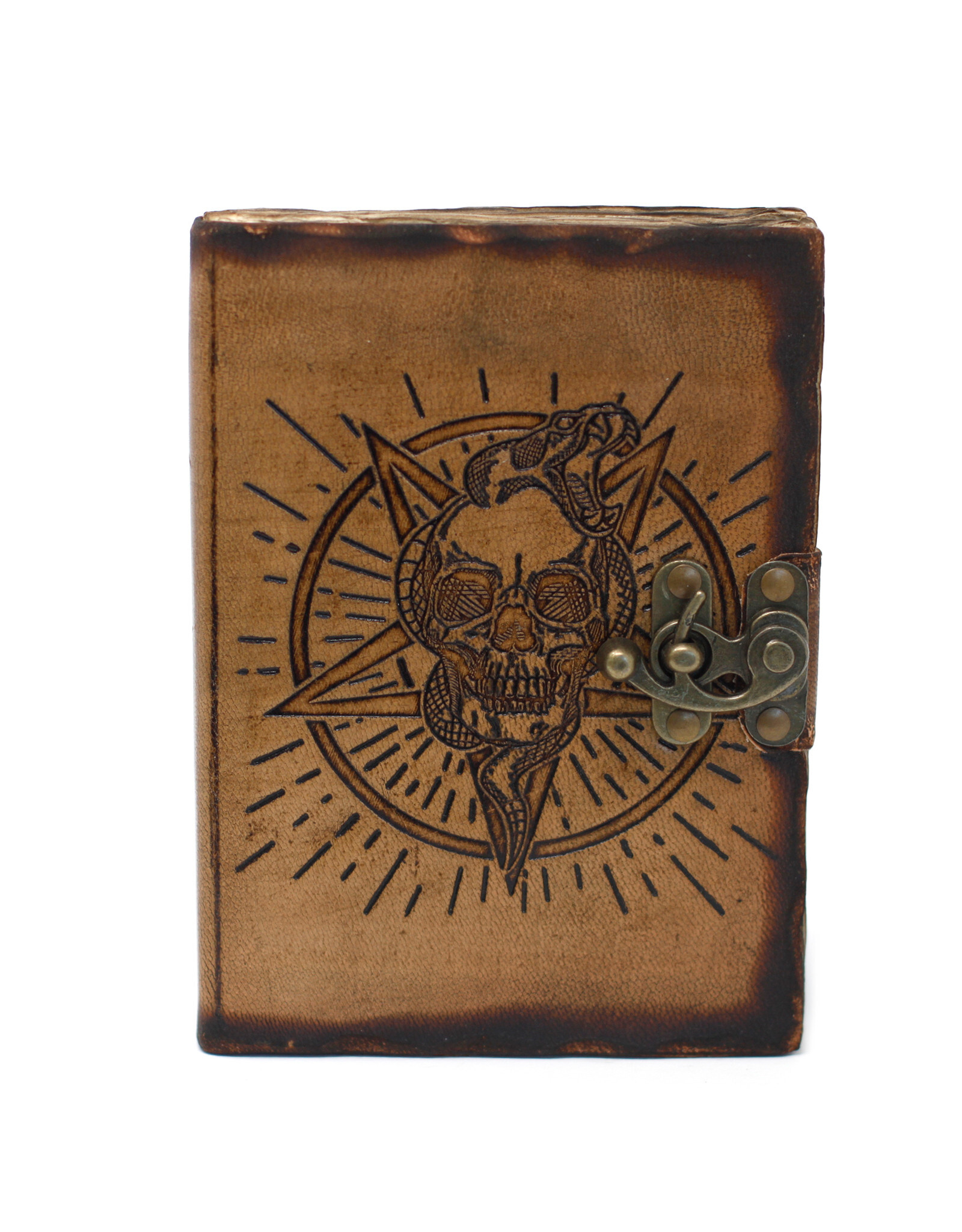 AWG Miscellaneous - Leather Notebook Pentagon & Skull 18x13cm