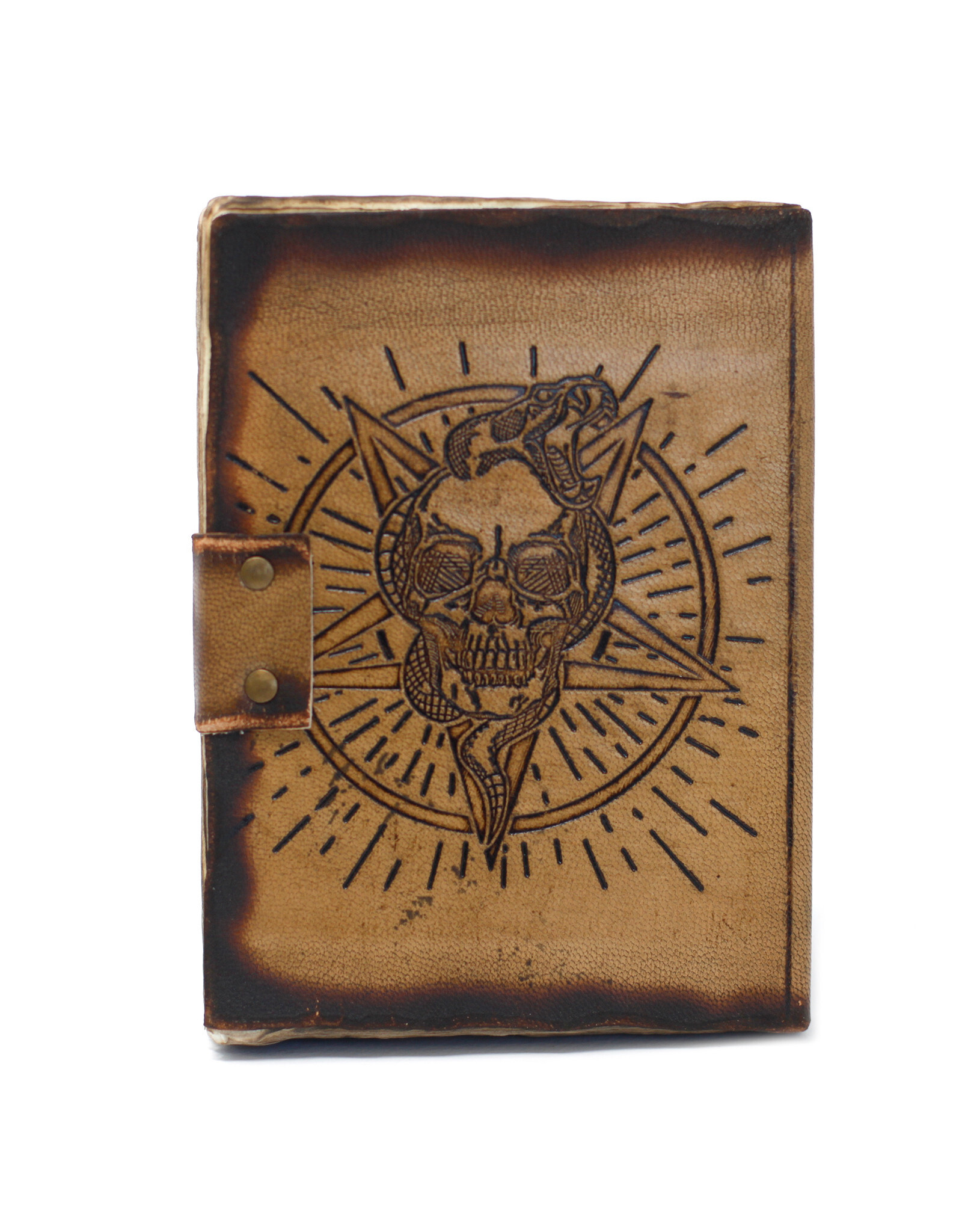 AWG Miscellaneous - Leather Notebook Pentagon & Skull 18x13cm