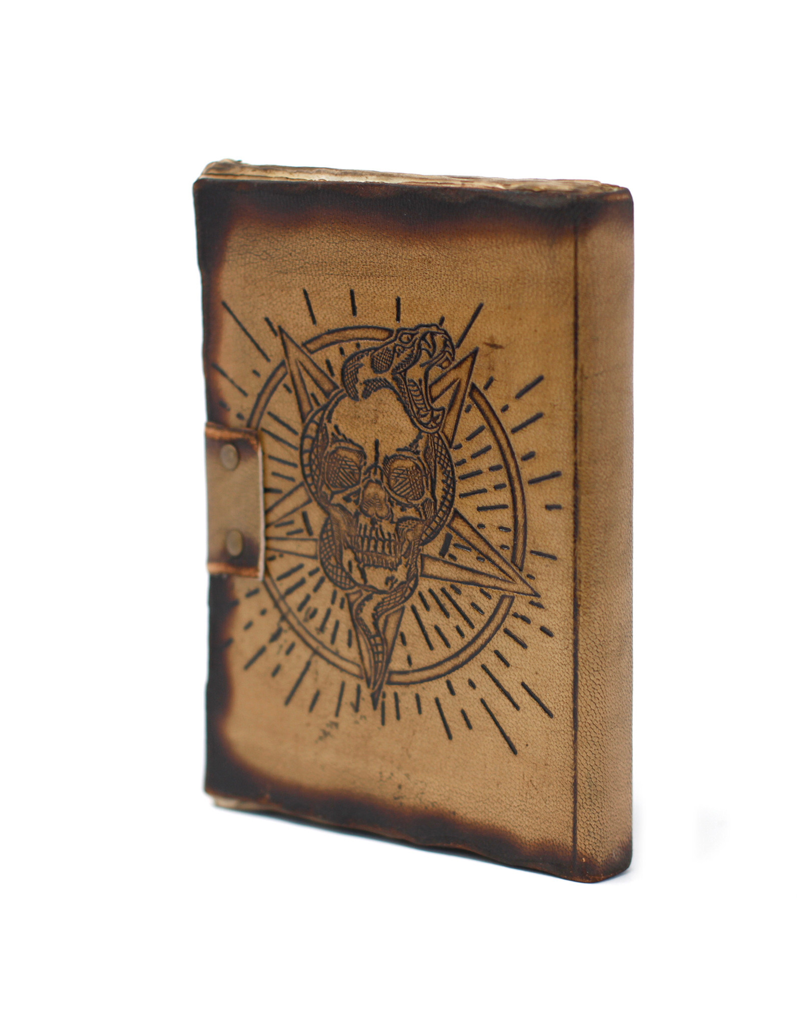 AWG Miscellaneous - Leather Notebook Pentagon & Skull 18x13cm