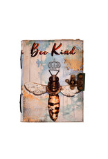 AWG Miscellaneous - Leren  Deckle-edge Notitieboek 'Bee Kind' 18x13cm