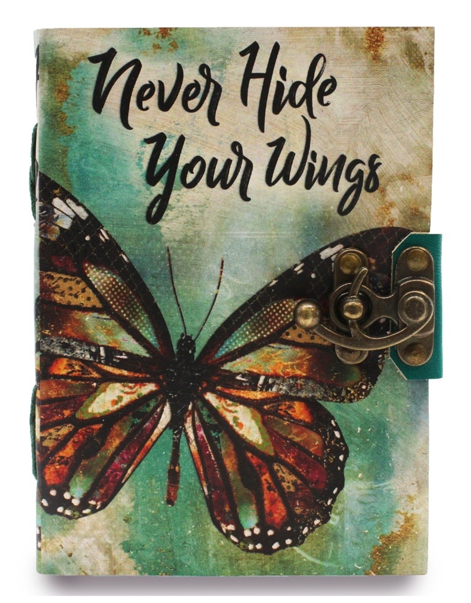 AWG Miscellaneous - Leather  Deckle-edge Notebook 'Never Hide Your Wings' 18x13cm