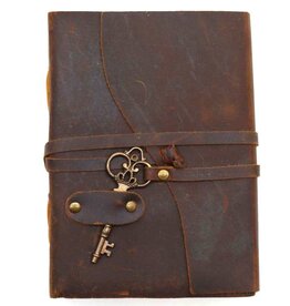 AWG Leather Deckle-edge Notebook with Key 18x13cm