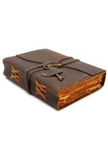 AWG Miscellaneous - Leather Deckle-edge Notebook with Key 18x13cm