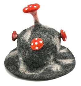 Trukado Vilten hoed "Paddenstoel Vliegenzwam" grijs