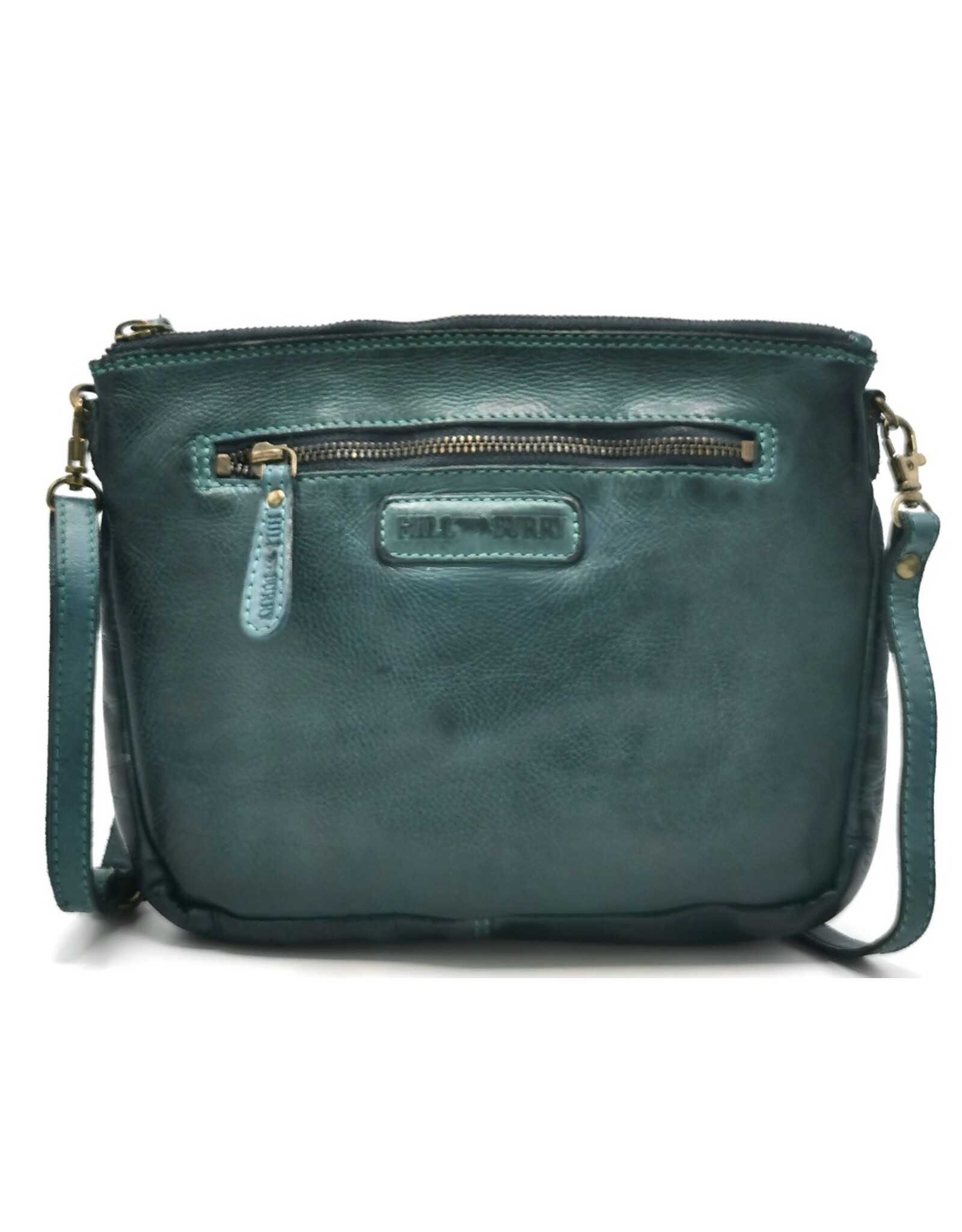 Hillburry Leren Festivaltasjes, heuptassen en riemtassen - Hillburry Schoudertas-clutch Gewassen Leer petroleum