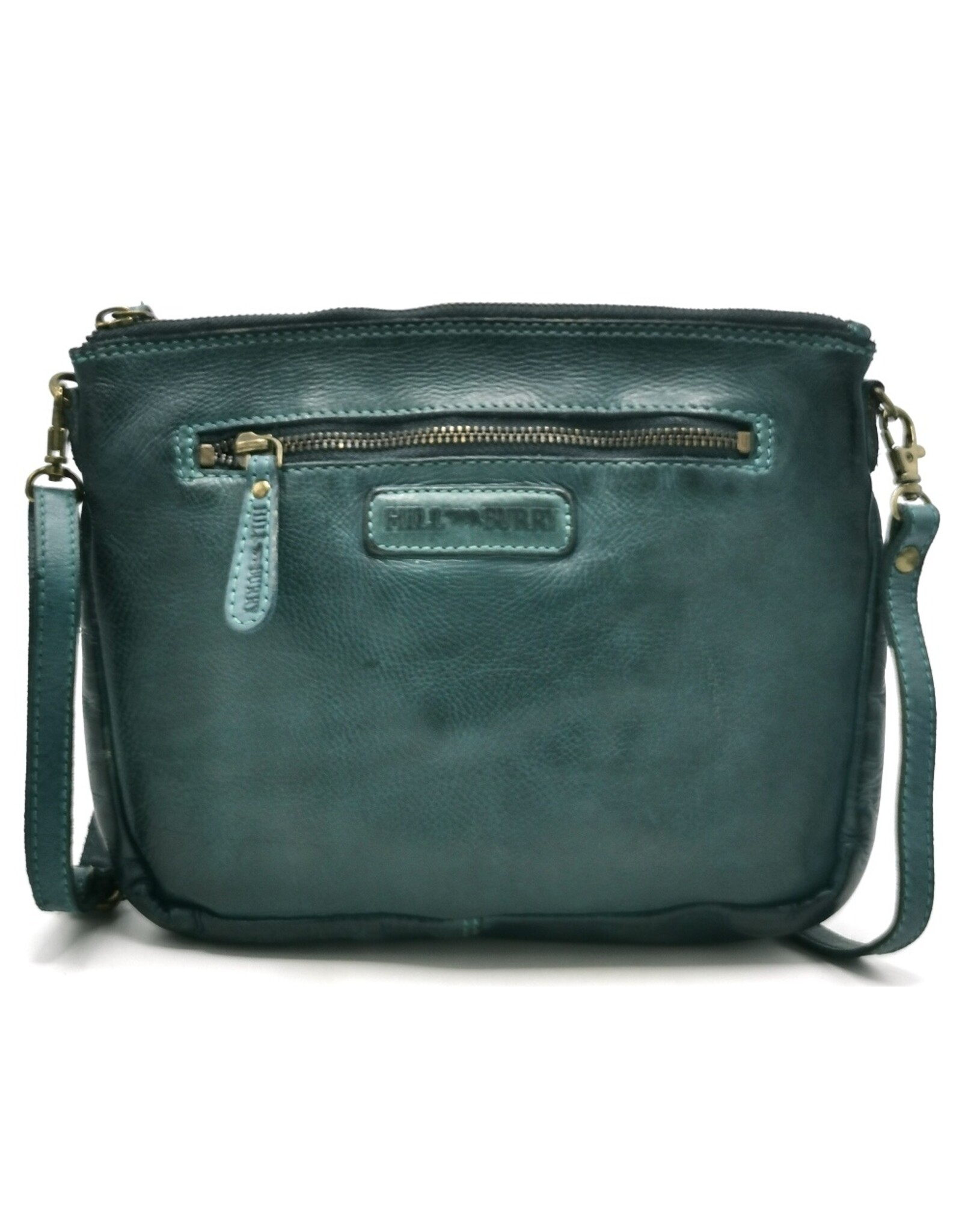 Hillburry Leren Festivaltasjes, heuptassen en riemtassen - Hillburry Schoudertas-clutch Gewassen Leer petroleum