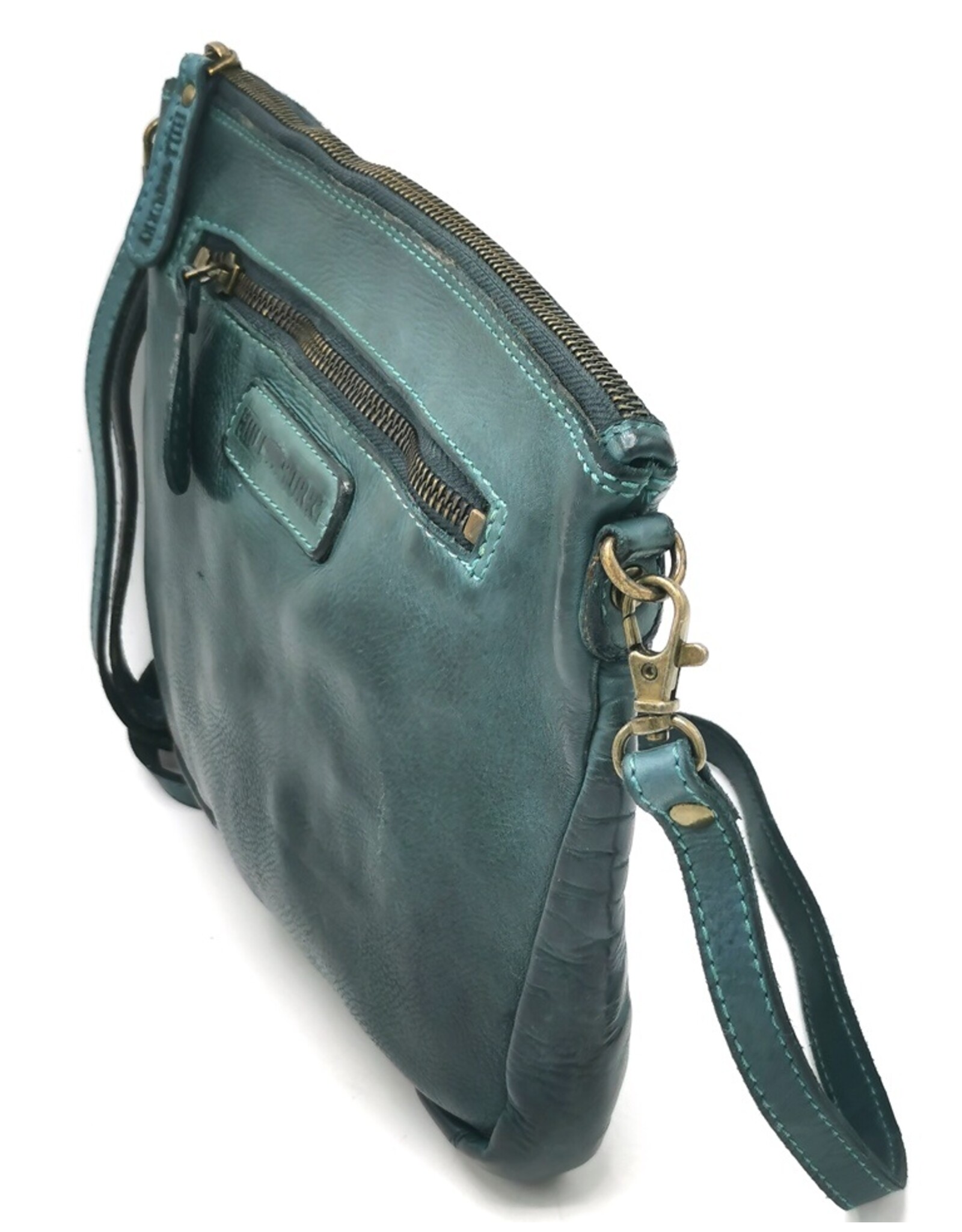 Hillburry Leren Festivaltasjes, heuptassen en riemtassen - Hillburry Schoudertas-clutch Gewassen Leer petroleum